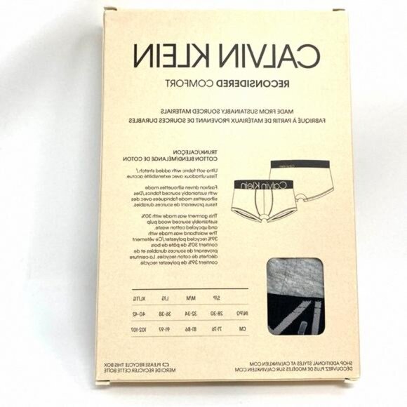 💖MEGA SALE💖Calvin Klein 1 Reconsidered Trunk Gray Cotton Men's NB2682060 L M S - Picture 6 of 8